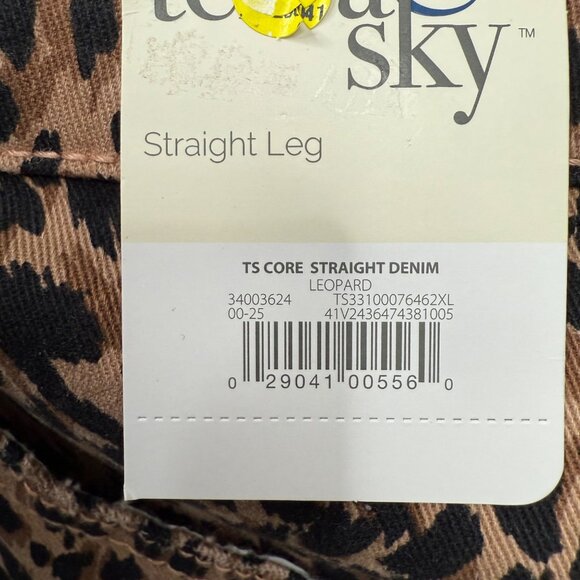Terra & Sky Women's Plus Leopard Straight Leg Denim Jeans Size 22W Petite - Picture 6 of 11